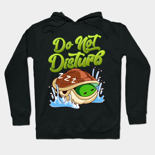 Cute Turtles Do Not Disturb Turtle in Shell Hoodie by Swagazon